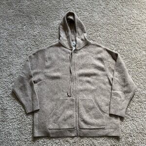 Vintage LL Bean Hoodie Sweater Womens Large Lambswool Blend Full Zip